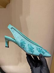Okify Fendi Crystal Slingback Heels In Blue EU35-41 - 5