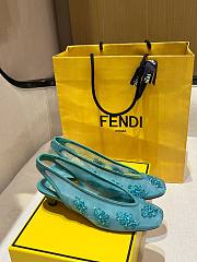 Okify Fendi Crystal Slingback Heels In Blue EU35-41 - 2