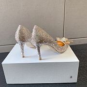 Okify Jimmy Choo Gold Crystal High Heels  - 5