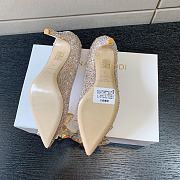 Okify Jimmy Choo Gold Crystal High Heels  - 4