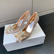 Okify Jimmy Choo Gold Crystal High Heels  - 2