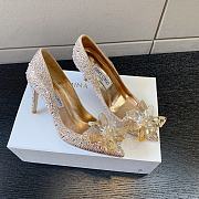 Okify Jimmy Choo Gold Crystal High Heels  - 1