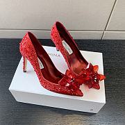 Okify Jimmy Choo Red Crystal High Heels  - 1