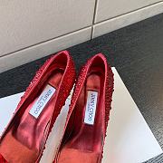 Okify Jimmy Choo Red Crystal High Heels  - 5