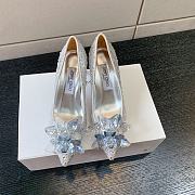 Okify Jimmy Choo Silver Crystal High Heels  - 5