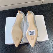 Okify Jimmy Choo Silver Crystal High Heels  - 2