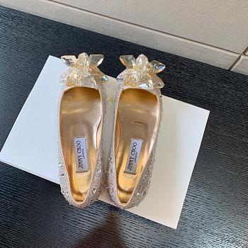 Okify Jimmy Choo Gold Crystal Ballet Shoes 