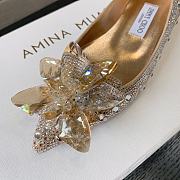 Okify Jimmy Choo Gold Crystal Ballet Shoes  - 5