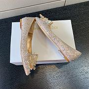 Okify Jimmy Choo Gold Crystal Ballet Shoes  - 3
