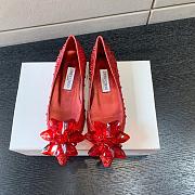 Okify Jimmy Choo Red Crystal Ballet Shoes  - 1