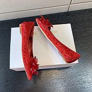 Okify Jimmy Choo Red Crystal Ballet Shoes  - 6