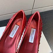 Okify Jimmy Choo Red Crystal Ballet Shoes  - 3