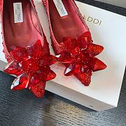Okify Jimmy Choo Red Crystal Ballet Shoes  - 2