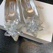 Okify Jimmy Choo Silver Crystal Ballet Shoes  - 4