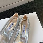 Okify Jimmy Choo Silver Crystal Ballet Shoes  - 2