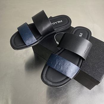 Okify Prada Black And Dark Blue Slides For Men EU38-45