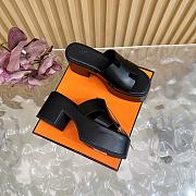 Okify Hermes Wedge Sandals In Black Cowhide 7cm EU35-42 - 3