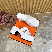 Okify Hermes Wedge Sandals In White Cowhide 7cm EU35-42 - 5