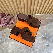 Okify Hermes Wedge Sandals In Dark Brown Sheepskin 7cm EU35-42 - 5