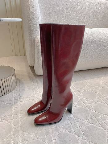Okify YSL Dark Red High Boots EU35-40 