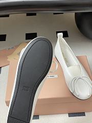 Okify MiuMiu White Bow Ballet Shoes EU35-40  - 5
