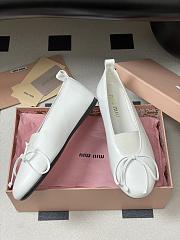 Okify MiuMiu White Bow Ballet Shoes EU35-40  - 4