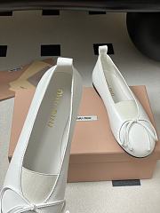 Okify MiuMiu White Bow Ballet Shoes EU35-40  - 3