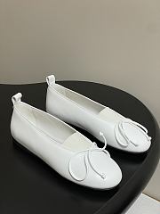 Okify MiuMiu White Bow Ballet Shoes EU35-40  - 2