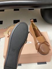 Okify MiuMiu Brown Bow Ballet Shoes EU35-40  - 4