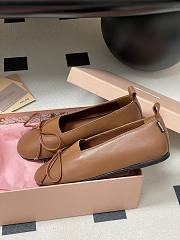 Okify MiuMiu Brown Bow Ballet Shoes EU35-40  - 3