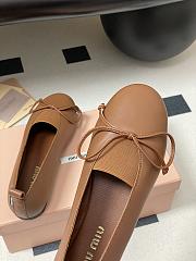 Okify MiuMiu Brown Bow Ballet Shoes EU35-40  - 2