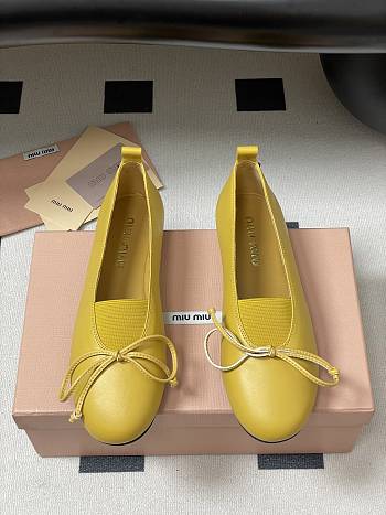 Okify MiuMiu Yellow Bow Ballet Shoes EU35-40 
