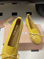 Okify MiuMiu Yellow Bow Ballet Shoes EU35-40  - 6