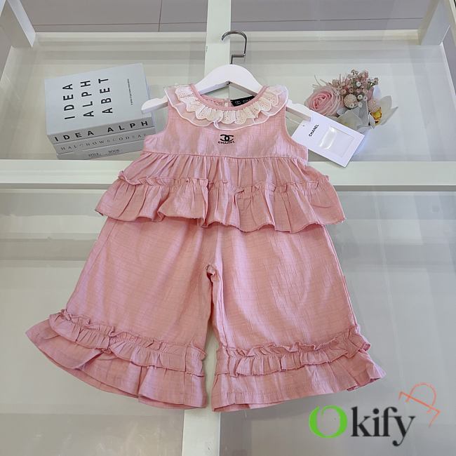 Okify CC Set Of Pink Top And Pants For Kids  - 1