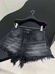 Okify Balenciaga Low Waist Denim Black Shorts S-XL - 4