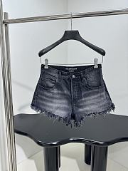 Okify Balenciaga Low Waist Denim Black Shorts S-XL - 1