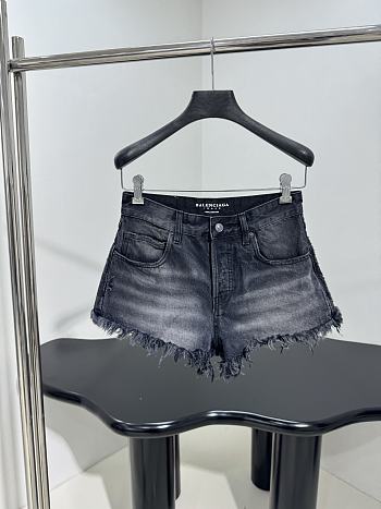 Okify Balenciaga Low Waist Denim Black Shorts S-XL