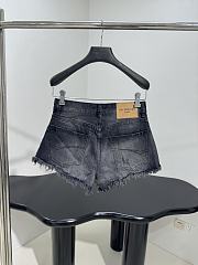 Okify Balenciaga Low Waist Denim Black Shorts S-XL - 2