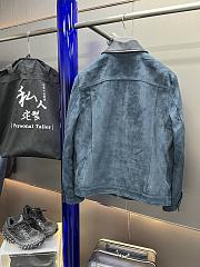 Okify Blue Suede And Leather Jacket S-XL  - 3