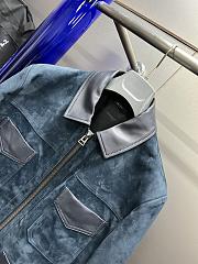 Okify Blue Suede And Leather Jacket S-XL  - 5