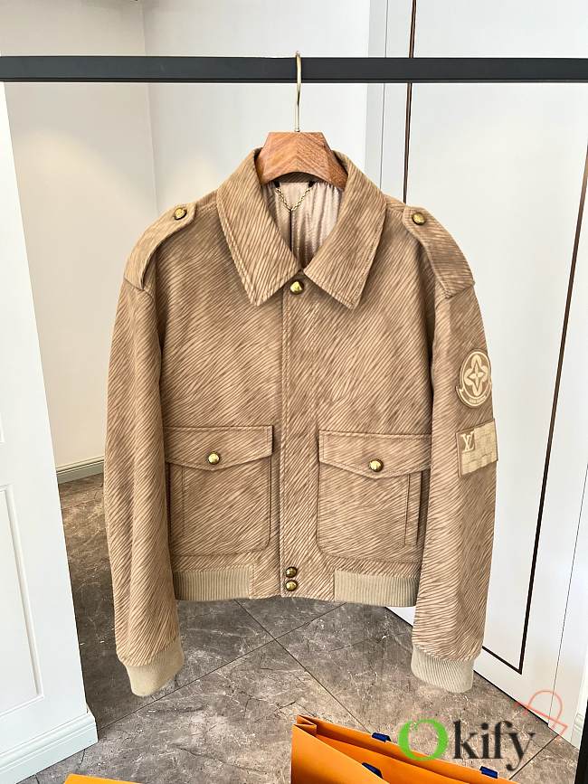 Okify Louis Vuitton Epi Embossed Leather Flight Jacket S-XL 1AFYH6 - 1