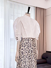 Okify Louis Vuitton Puff Sleeve Shirt In White 1AIBAH - 6