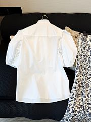 Okify Louis Vuitton Puff Sleeve Shirt In White 1AIBAH - 5