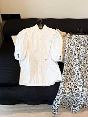 Okify Louis Vuitton Puff Sleeve Shirt In White 1AIBAH - 4