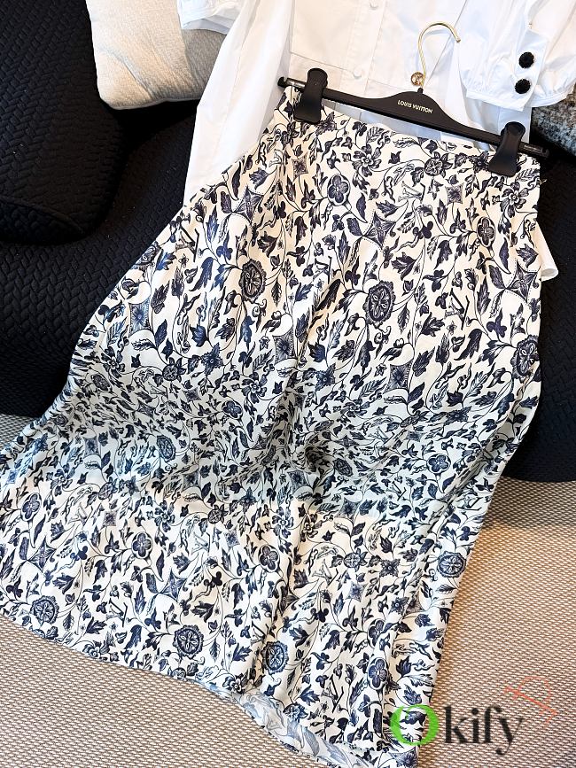 Okify Louis Vuitton Botanical Print Flared Maxi Skirt S-XL 1AGPY5 - 1
