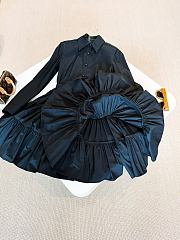 Okify Louis Vuitton Belted Tiered Shirt Dress In Black S-XL 1AIAOZ - 5