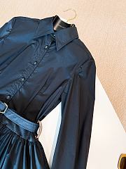 Okify Louis Vuitton Belted Tiered Shirt Dress In Black S-XL 1AIAOZ - 2