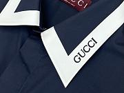 Okify Gucci Cotton Poplin Shirt In Navy Blue S-2XL  - 5