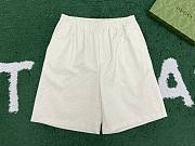 Okify Gucci Set Of White Linen Blend GG Canvas Shirt And Shorts S-XL - 2