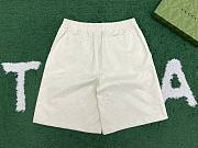 Okify Gucci Set Of White Linen Blend GG Canvas Shirt And Shorts S-XL - 4